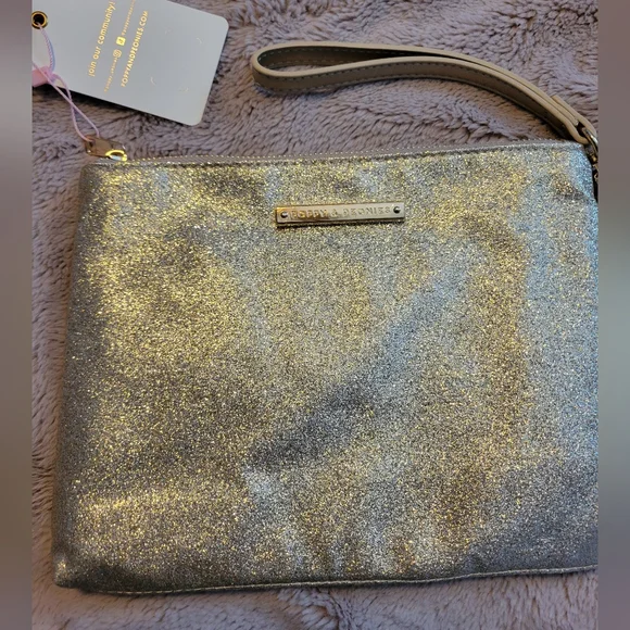 Poppy And Peonies Metallic Glitter Clutch - Picture 1 of 5